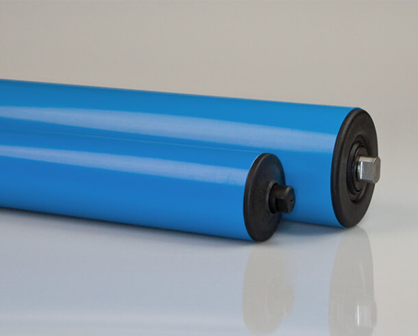 Conveyor rollers with plastic bearing base